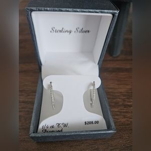 1in Diamond hoop earrings